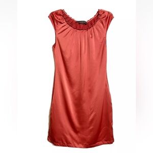 To the Max BCBG Satin Terracotta Y2K Mini Dress